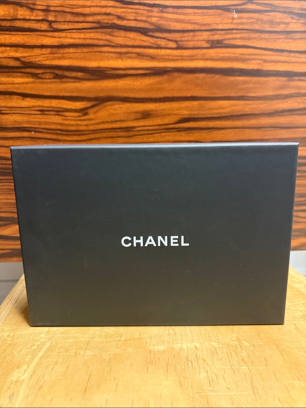 CHANEL Black and White Logo Accessory Case